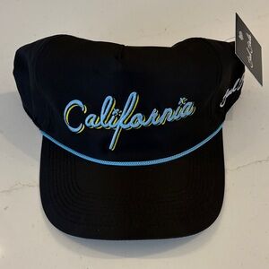 Bad Birdie Black Cap with Blue and Yellow Embroidery